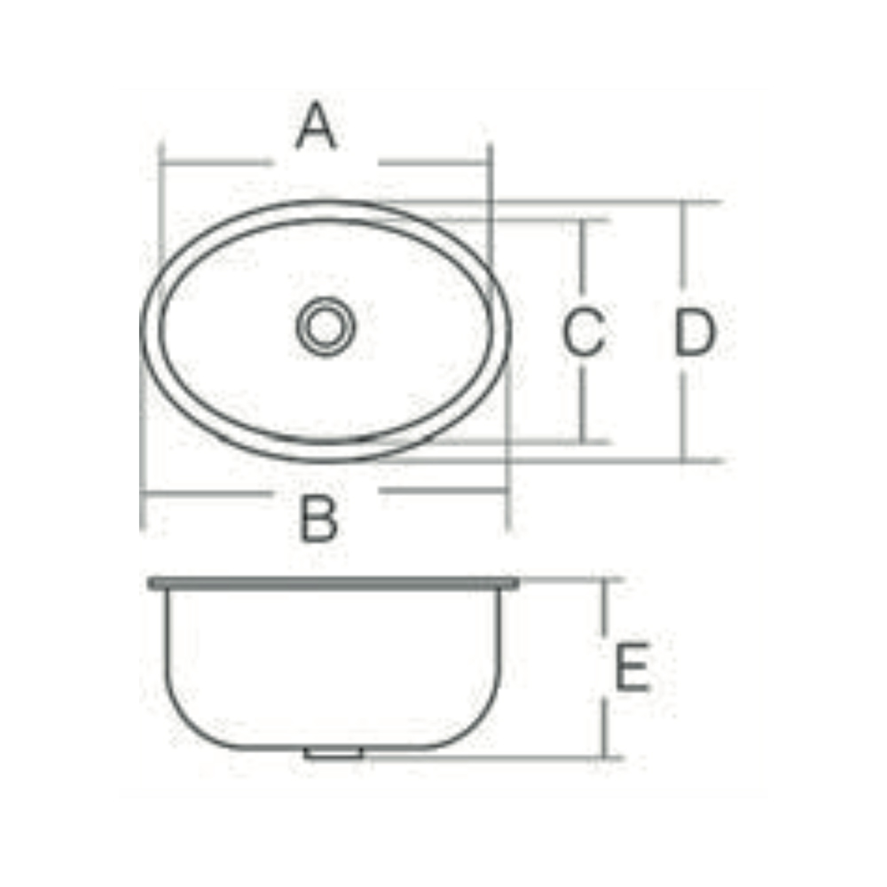 Elliptisches Edelstahl Waschbecken 390X265X125 mm Edelstahl Waschbecken Solandata 2