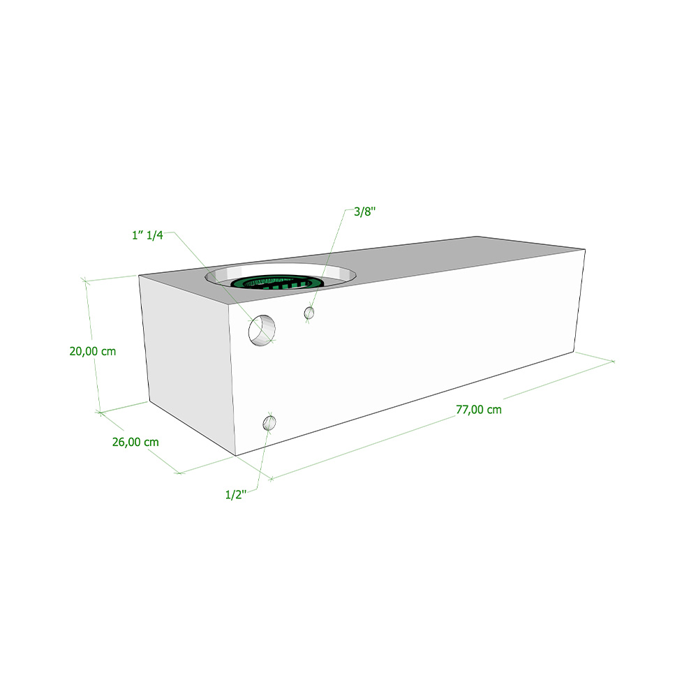 Wohnmobil-Tank 40 Lt – 77X26X20 Cm Wassertanks Solandata