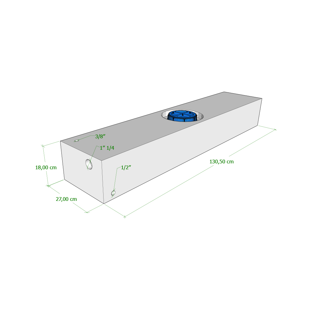 Wohnmobil-Tank 63 Lt – 130,50X27X18 Cm Wassertanks Solandata