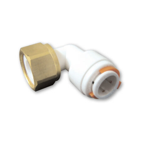 Gebogene Kupplung 90° drehbar F1/2 – 12 mm. Wasserkupplungen Solandata
