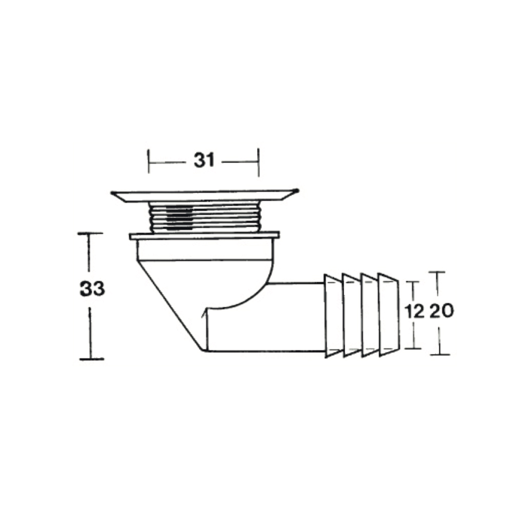 Abfluss Gebogene D.20 Mm Mit Wassertankdeckel Kette – 10 Stück Abflüsse und Siphons Solandata 2
