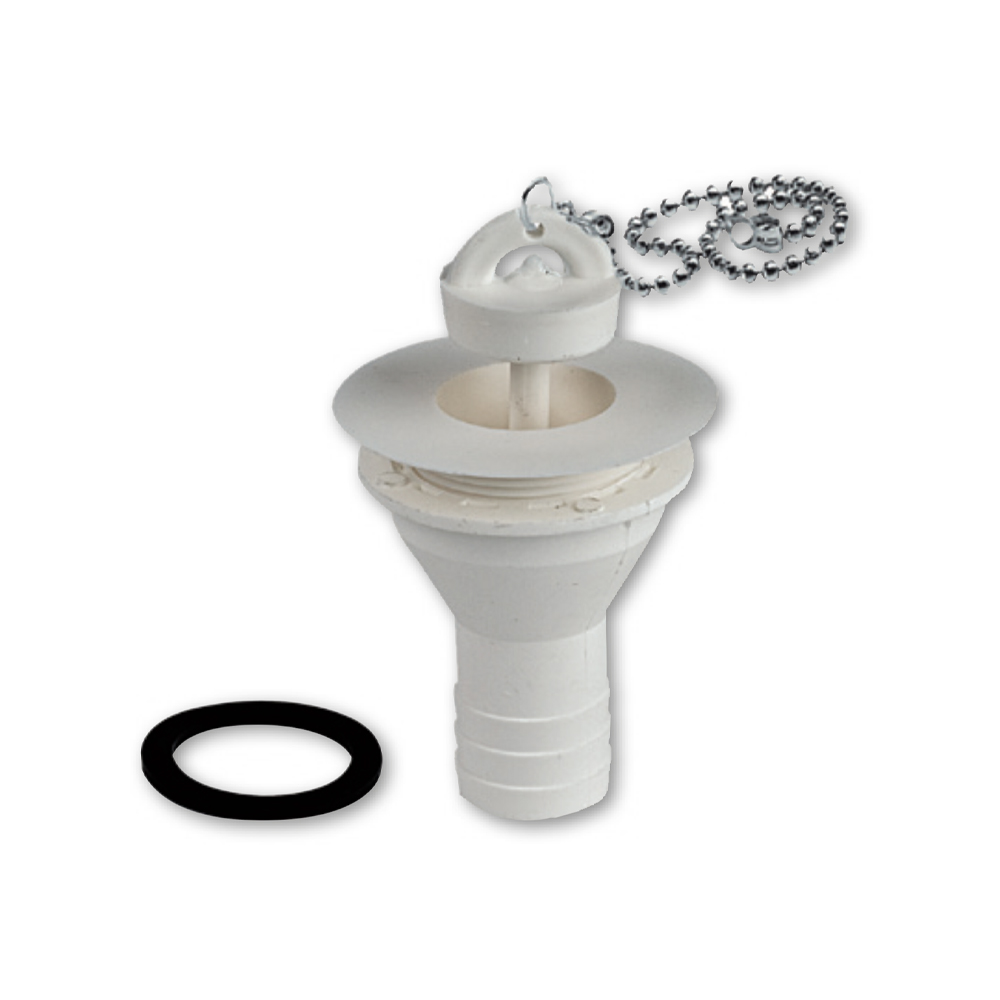 Abfluss gerade D.20 mm mit Kettenstopfen – 10 Stück Abflüsse und Siphons Solandata