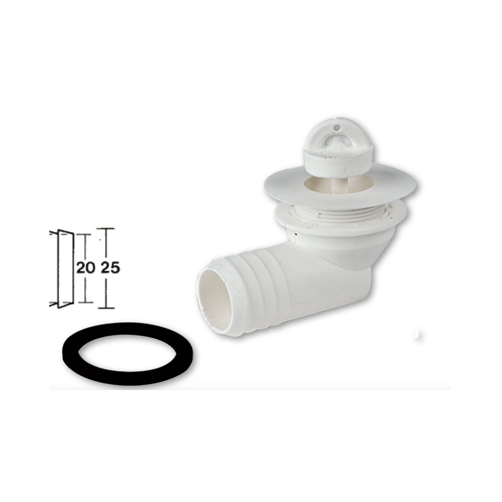 Abfluss Gebogen D.25 mm mit automatischem Wassertankdeckel – 10 Stück Abflüsse und Siphons Solandata
