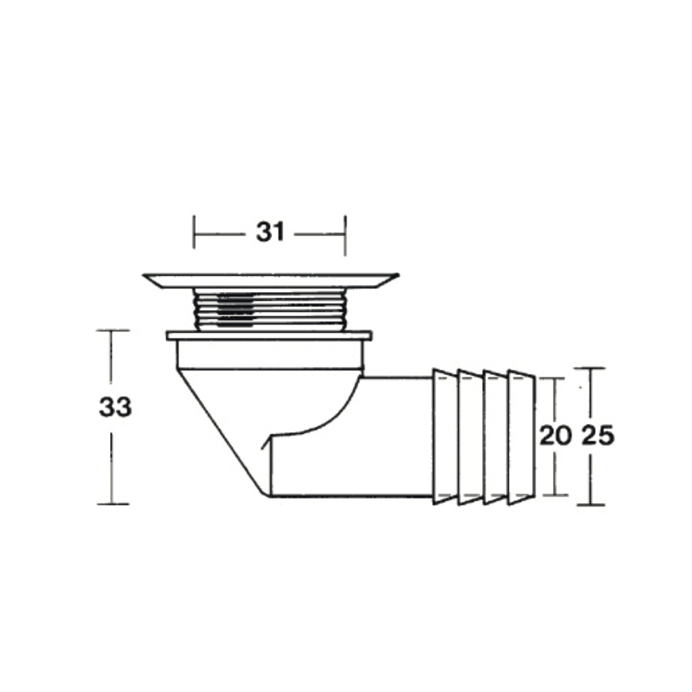 Abfluss Gebogen D.25 mm mit automatischem Wassertankdeckel – 10 Stück Abflüsse und Siphons Solandata 2