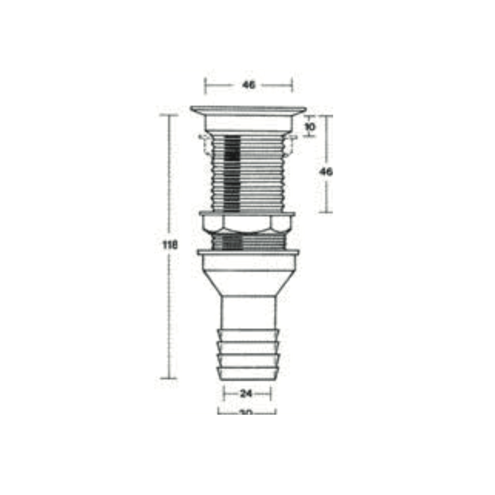 Abfluss Gerade Duschablauf D. 25 mm. Mit Kettenstopfen – 4 Stück Abflüsse und Siphons Solandata 2