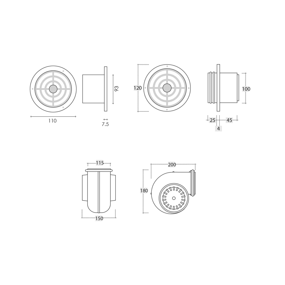 Mini-Dachlüfter 220V Dachlüfter Solandata