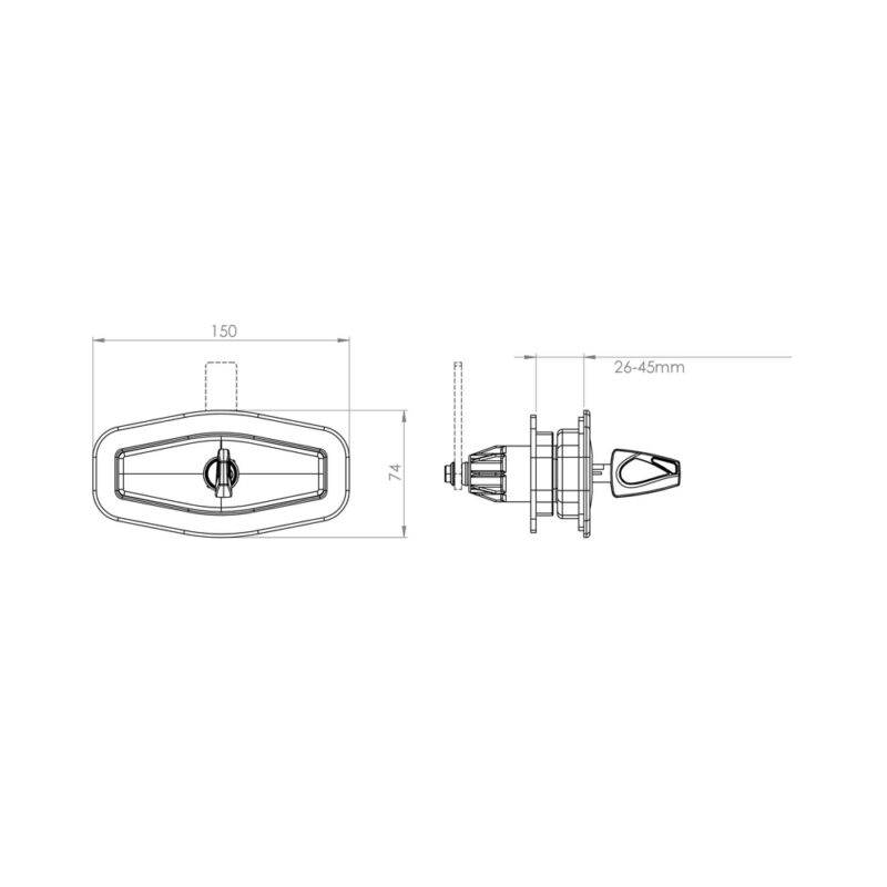 Türschloss Klapp Salino Weiß Für Rotoren Zadi/Sts 150 X 70 Mm Türschlösser Solandata 3
