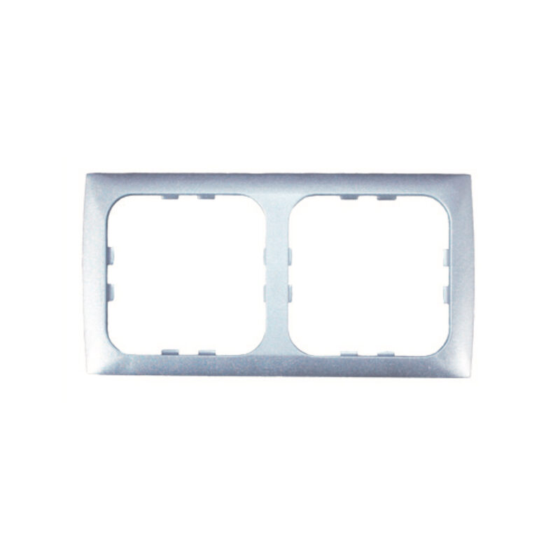 Rahmen 2 Module Serie C-Line Silber Lichtschalter & Steckdosen Solandata