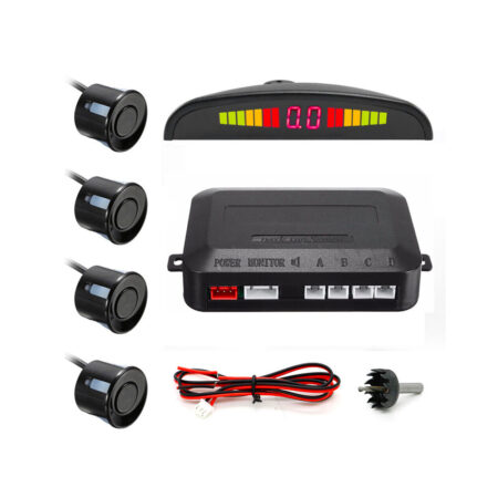 Kit 4 Schwarze Parksensoren mit Display Fernseher und Kamerasysteme Solandata 2