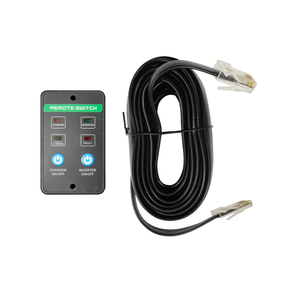 Fernbedienung für Wechselrichter mit reiner Sinuswelle 12V mit automatischer Umschaltung + Batterieladegerät 10A & USV-Funktion Karosseriebeleuchtung Solandata