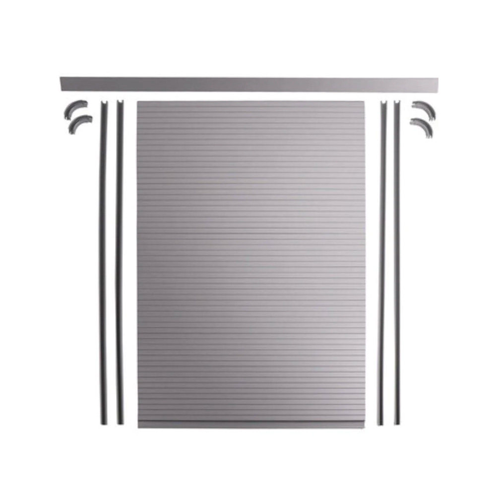 Satz Rollladen-Kit für Fächer in satiniertem Aluminiumfarbe Möbelbeschläge Solandata