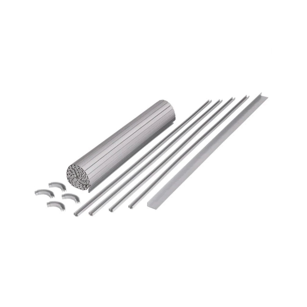 Satz Rollladen-Kit für Fächer in satiniertem Aluminiumfarbe Möbelbeschläge Solandata 2