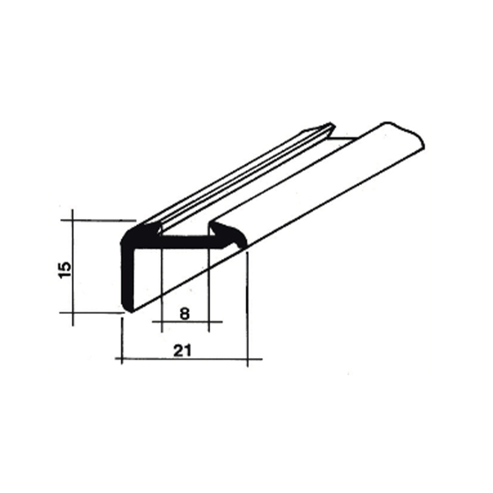 Aluminiumprofil für Dach-/Wandführung (5 m Stange) Karosserie Solandata 2