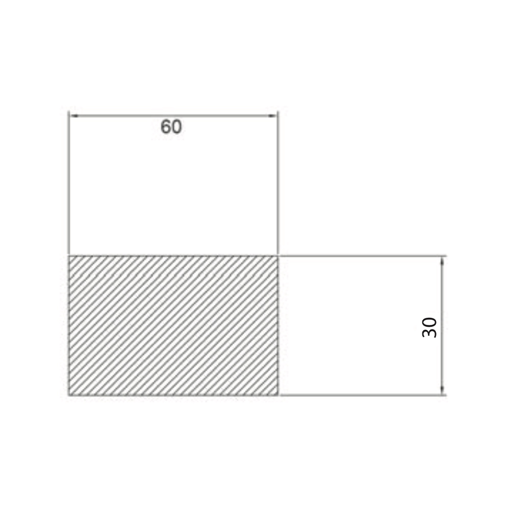 Strukturprofil aus grauem expandiertem PVC – 60×30 mm Möbelprofile Solandata 2