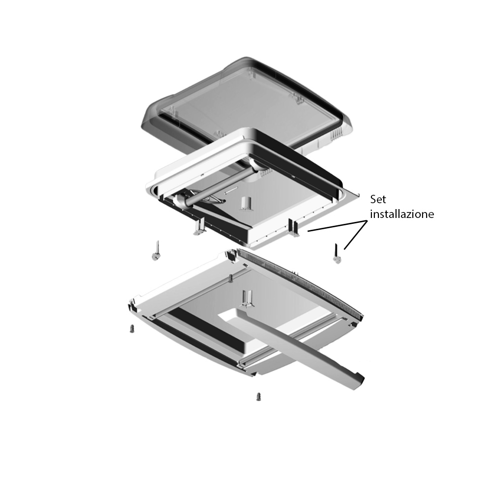 Ersatz-Installationsset für Visionstar M 40×40 cm Zubehör und Ersatzteile für Dachluken Solandata