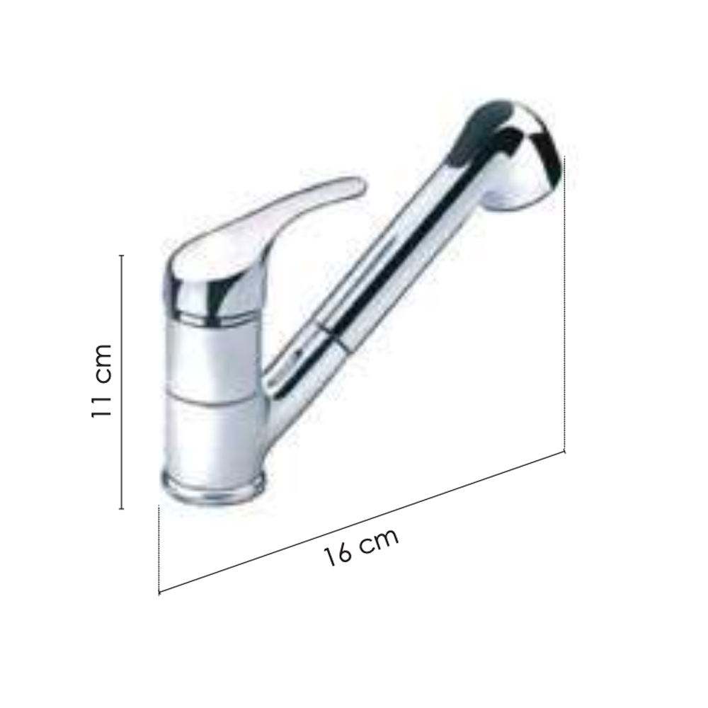 Einhebel-Mischbatterie mit ausziehbarer Druckknopf-Brause Wasserhähne und Mischbatterien Solandata 2