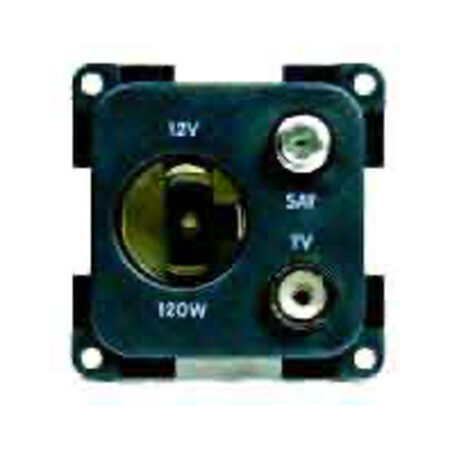Steckdose 12 V Auto+Fernseher+Satellit Grau Lichtschalter & Steckdosen Solandata 2