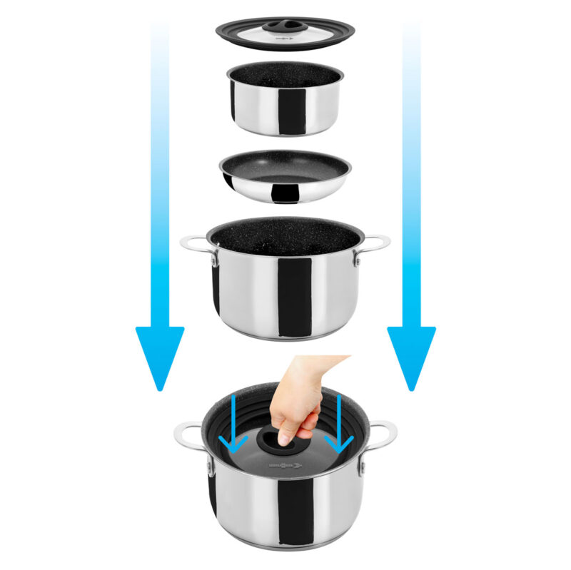 Topfset Academy High Vacum Ø 22 Töpfe und Pfannen Solandata 9