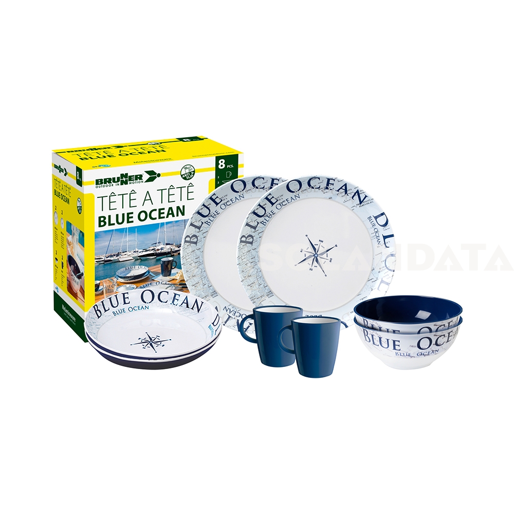 Geschirrset Blue Ocean – 8 Stück Outdoor Geschirrsets Solandata