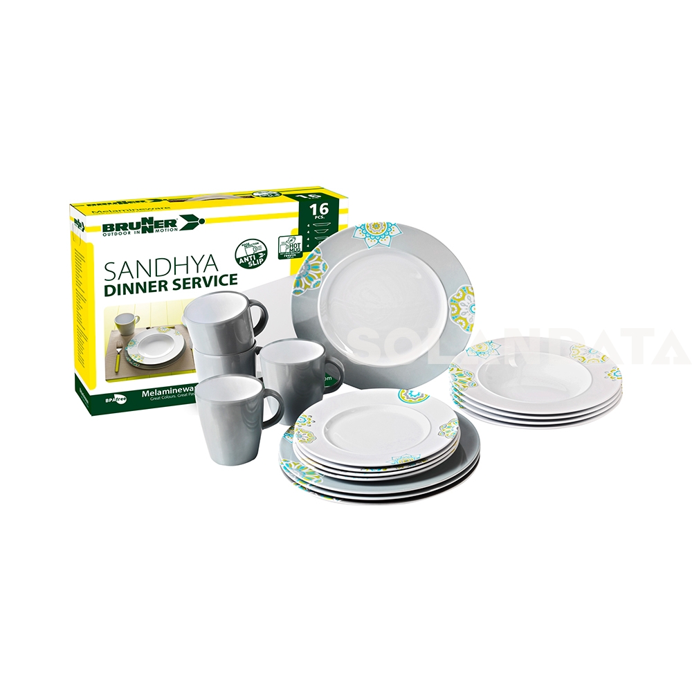 Geschirrset Dinner Service Sandhya – 16 Stück Outdoor Geschirrsets Solandata