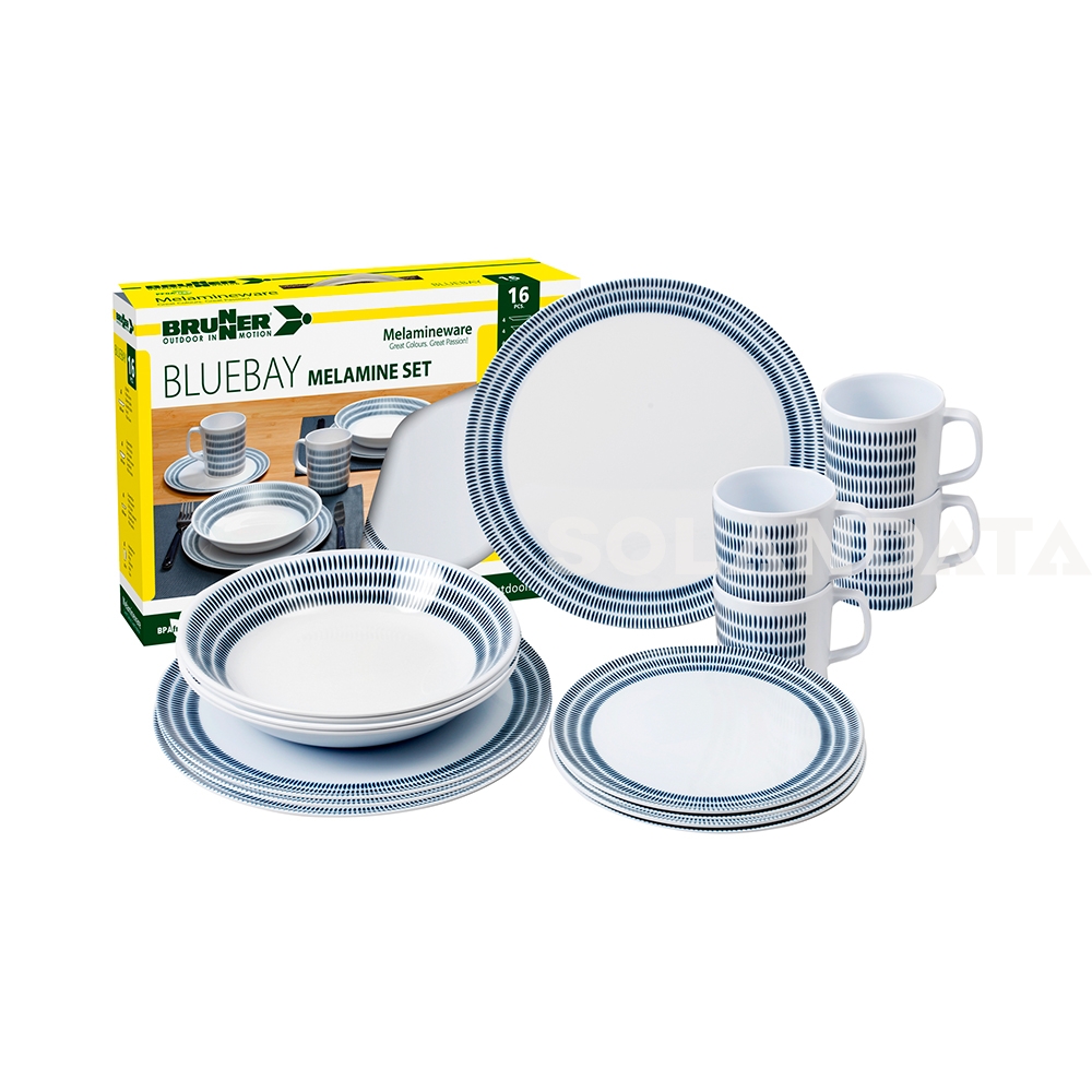 Geschirrset Bluebay – 16 Stück Outdoor Geschirrsets Solandata