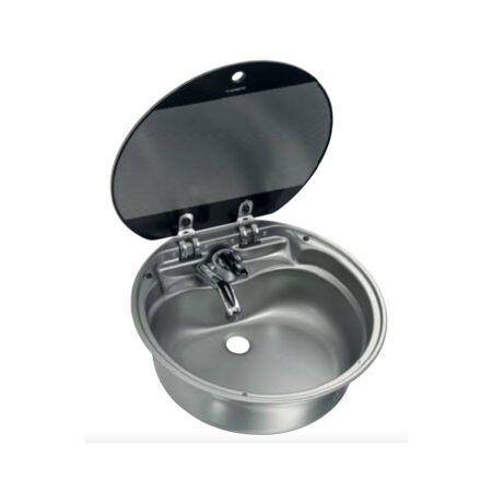 Vaschetta Dometic Sng 420 Ø 420 Mm C/Coperchio Vaschette Inox Solandata
