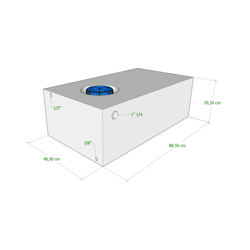 Serbatoio Camper 125 Lt bianco – 88,50×48,50×29,50 Cm Serbatoi Acqua Solandata