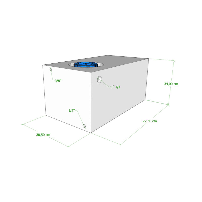 Serbatoio Camper 95 Lt bianco 72,50X38,50X34 Cm Serbatoi Acqua Solandata