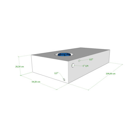 Serbatoio Camper 120 Lt bianco – 104X54,50X20,50 Cm Serbatoi Acqua Solandata 2