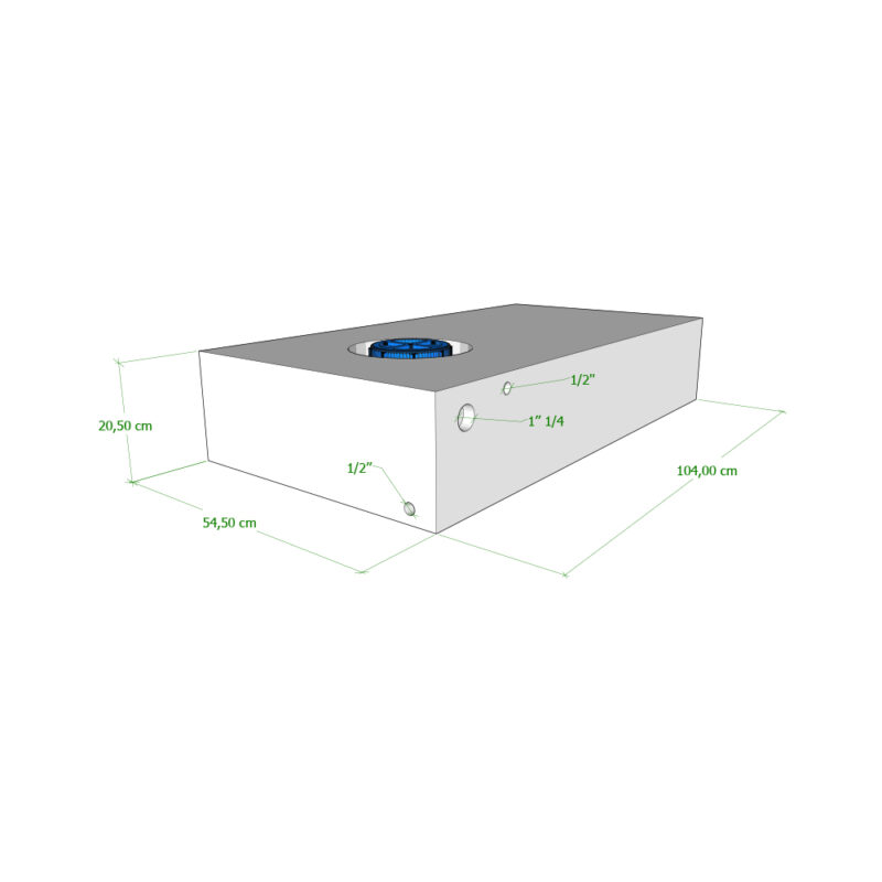 Serbatoio Camper 120 Lt bianco – 104X54,50X20,50 Cm Serbatoi Acqua Solandata