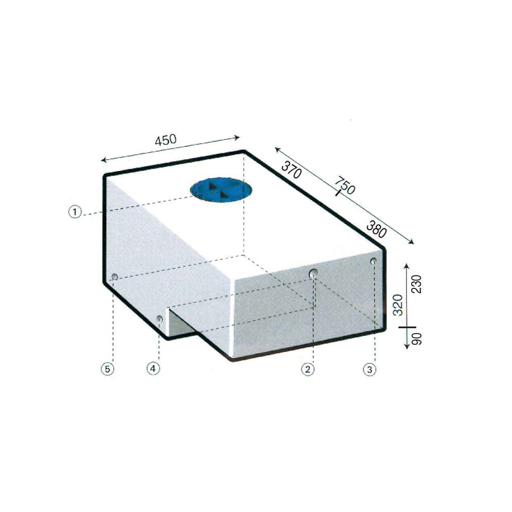 Serbatoio Camper Sagomato 85 Lt bianco – 75X45X32 Cm Serbatoi Acqua Solandata