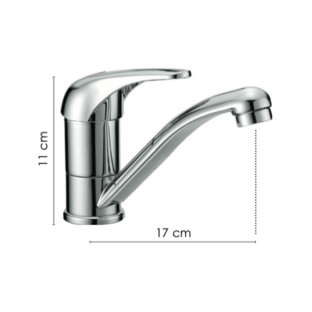 Miscelatore Lavabo Komplast Canna 170 Mm Girevole Con Attacchi Rapidi Rubinetti E Miscelatori Solandata
