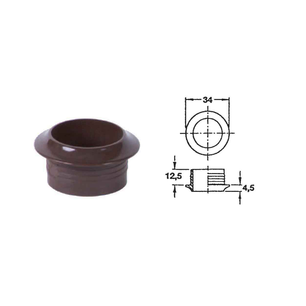 Rosetta 16 Mm Per Serratura Push-Lock Minuteria Mobili Solandata