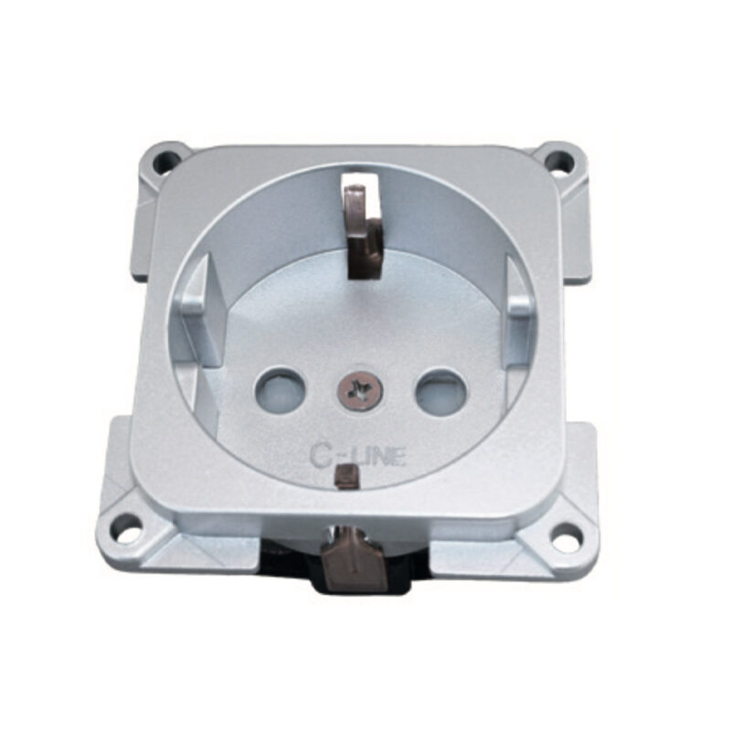 Presa 220 V Schuko C-Line-Silver Prese E Interruttori Solandata