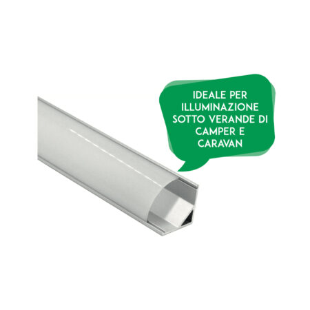 Profilo In Alluminio Angolare Con Copertura Opaca Per Strisce Led Illuminazione Solandata 2
