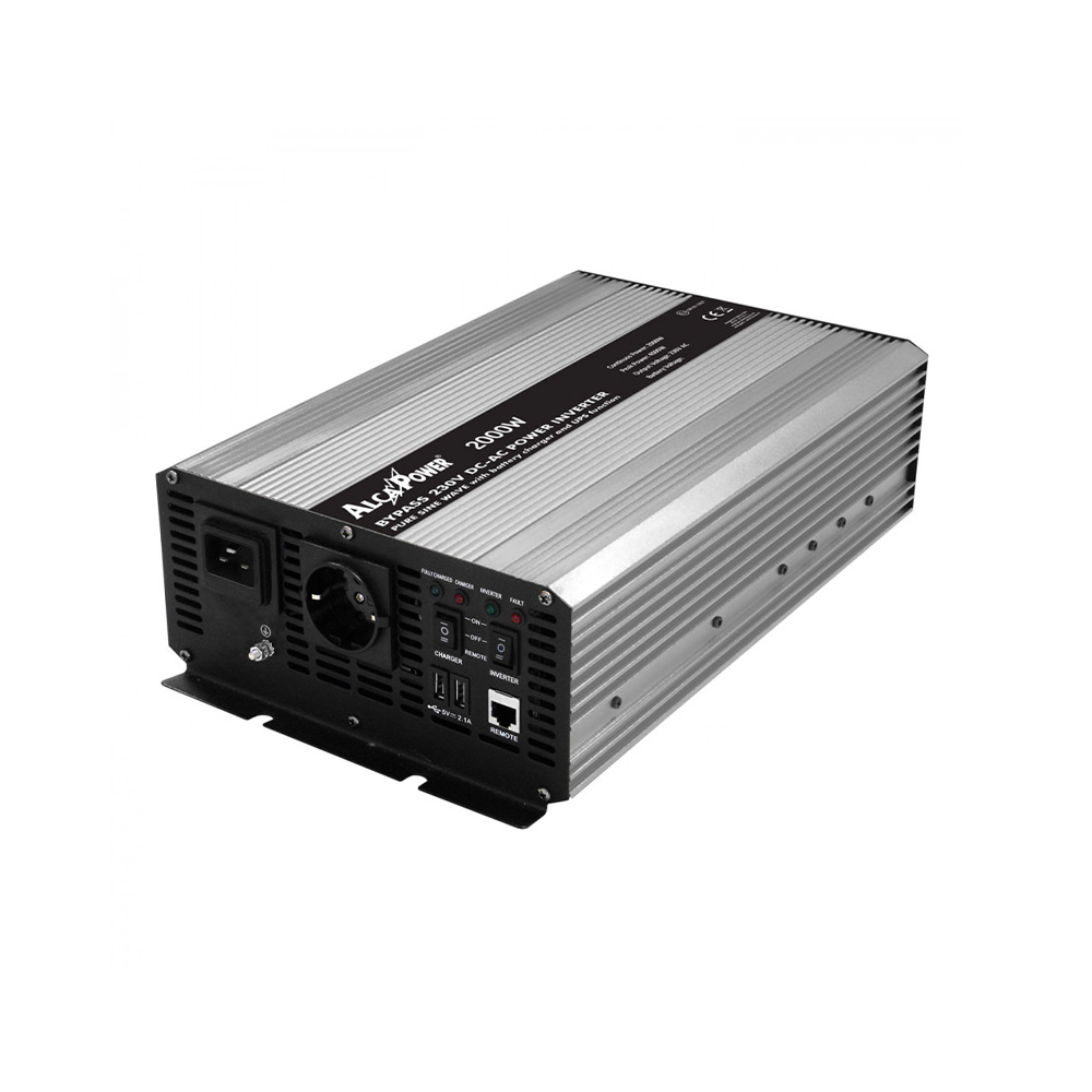 Inverter Onda Sinusoidale Pura 12 Volt  2000W Con Funzione By-Pass/Ups E Caricabatterie Inverter Solandata