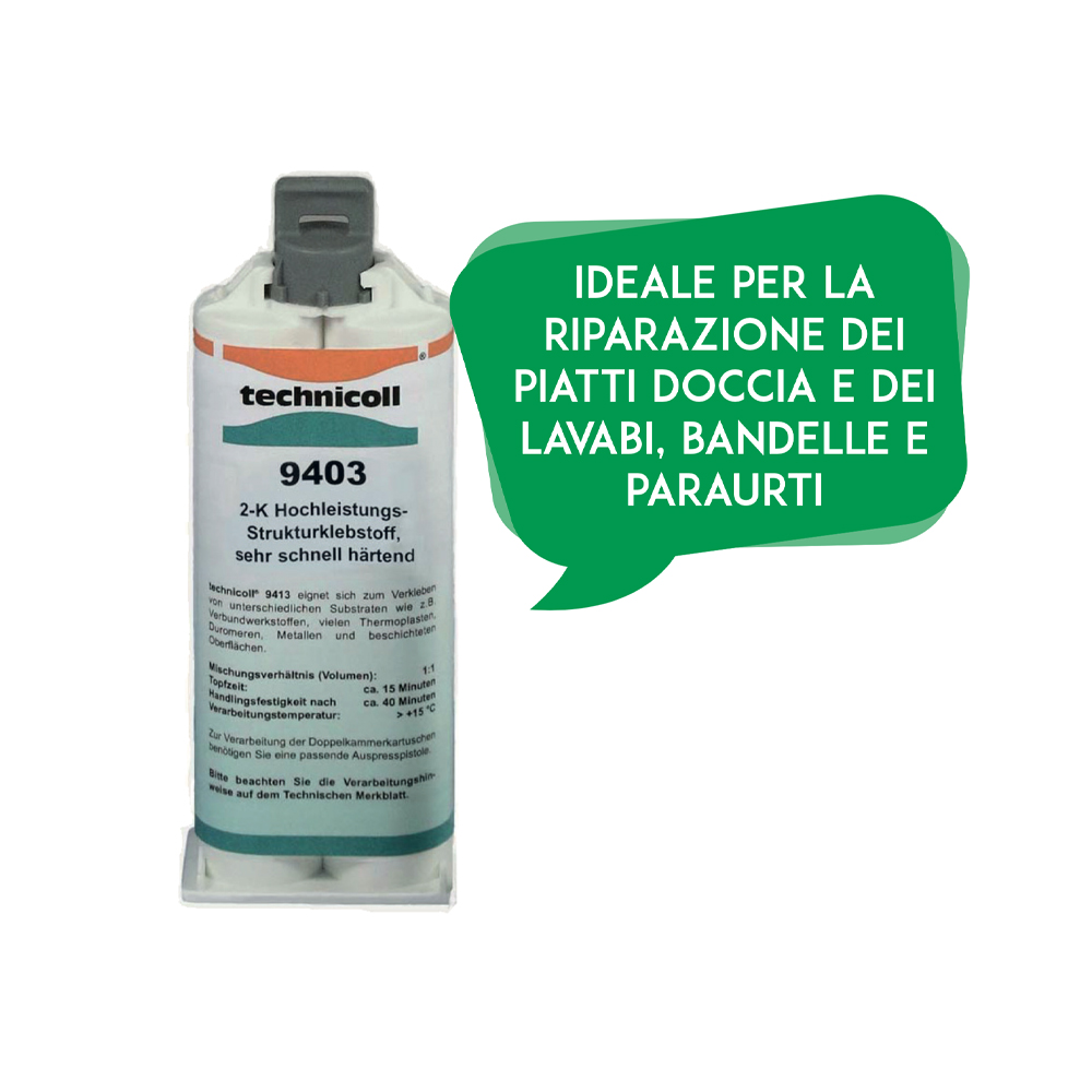 Adesivo Bicomponente Technicoll 9403 Per Lavabi- Bandelle-Piatti Doccia Sigillanti Solandata
