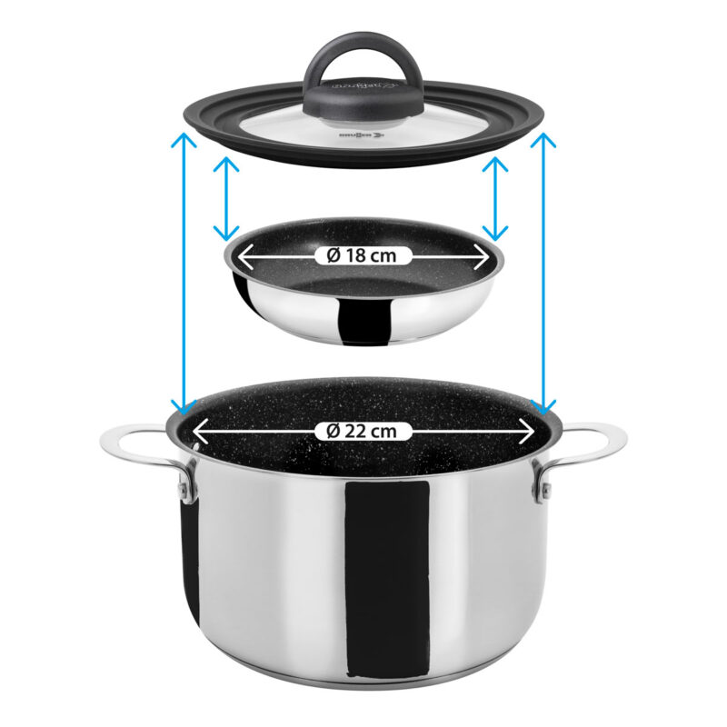 Set Di Pentole Academy Vacum Ø 22Cm Pentole Solandata 17