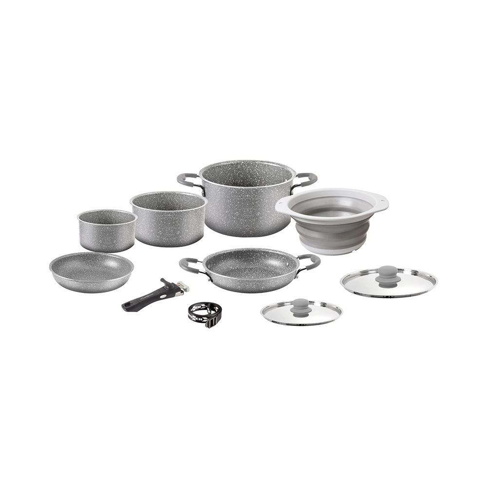 Set Di Pentole Gourmet Rock Ng 9+1 Ø 24 Cm Pentole Solandata