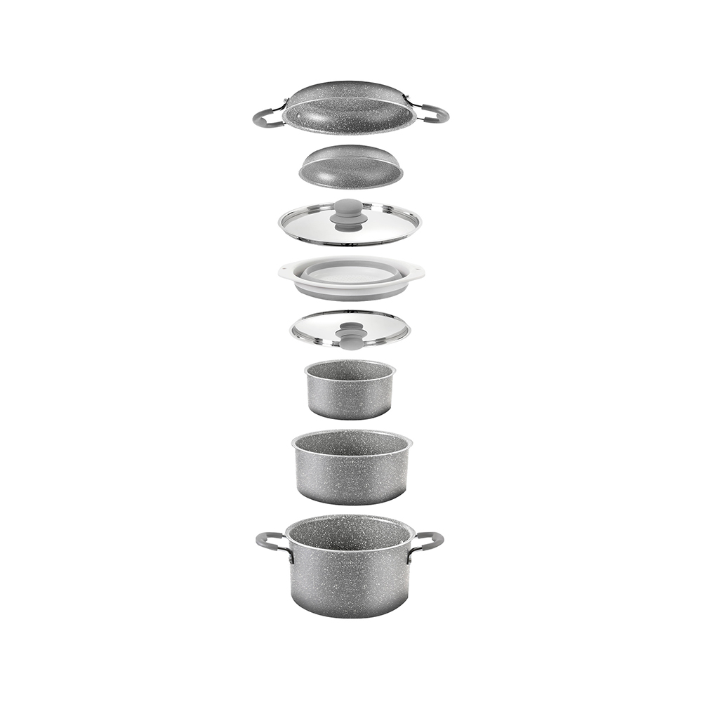Set Di Pentole Gourmet Rock Ng 9+1 Ø 24 Cm Pentole Solandata 2
