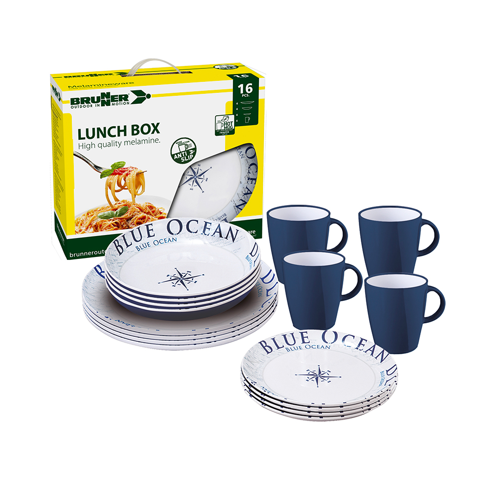 Set Di Stoviglie Lunch Box Blue Ocean Stoviglie Outdoor Solandata